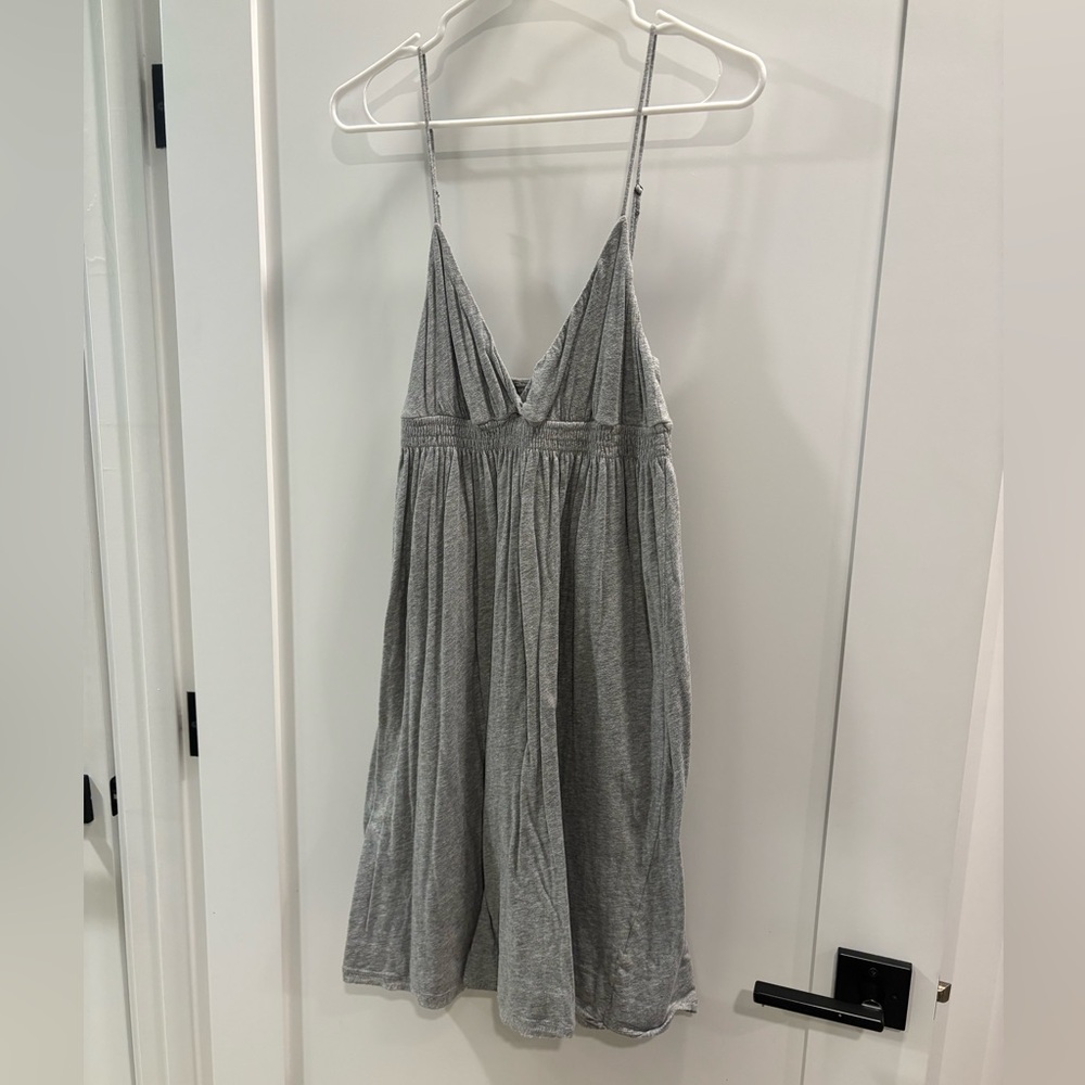 James Perse Heather Gray Spaghetti Strap Mini Dress